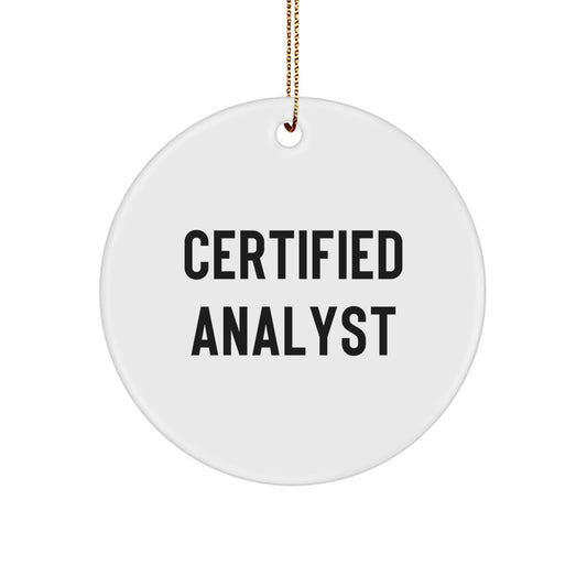 Funny Analyst Gifts for Men, Women, Coworkers, Friends, Certified Analyst Christmas Unique Ornaments Circle Shaped Decor - Image 1