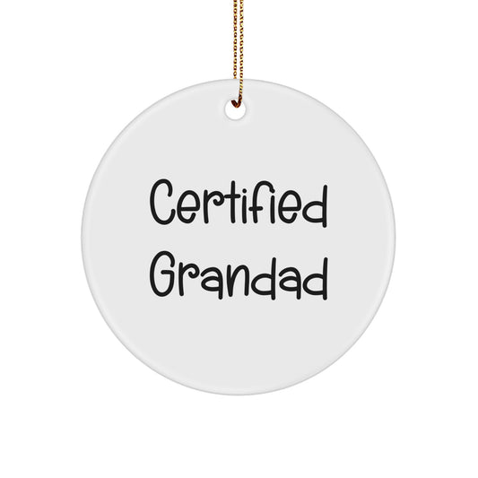 Funny Grandad Gifts, Certified Grandad Circle Ornament for Men, Christmas Unique Gifts from Family - Image 1
