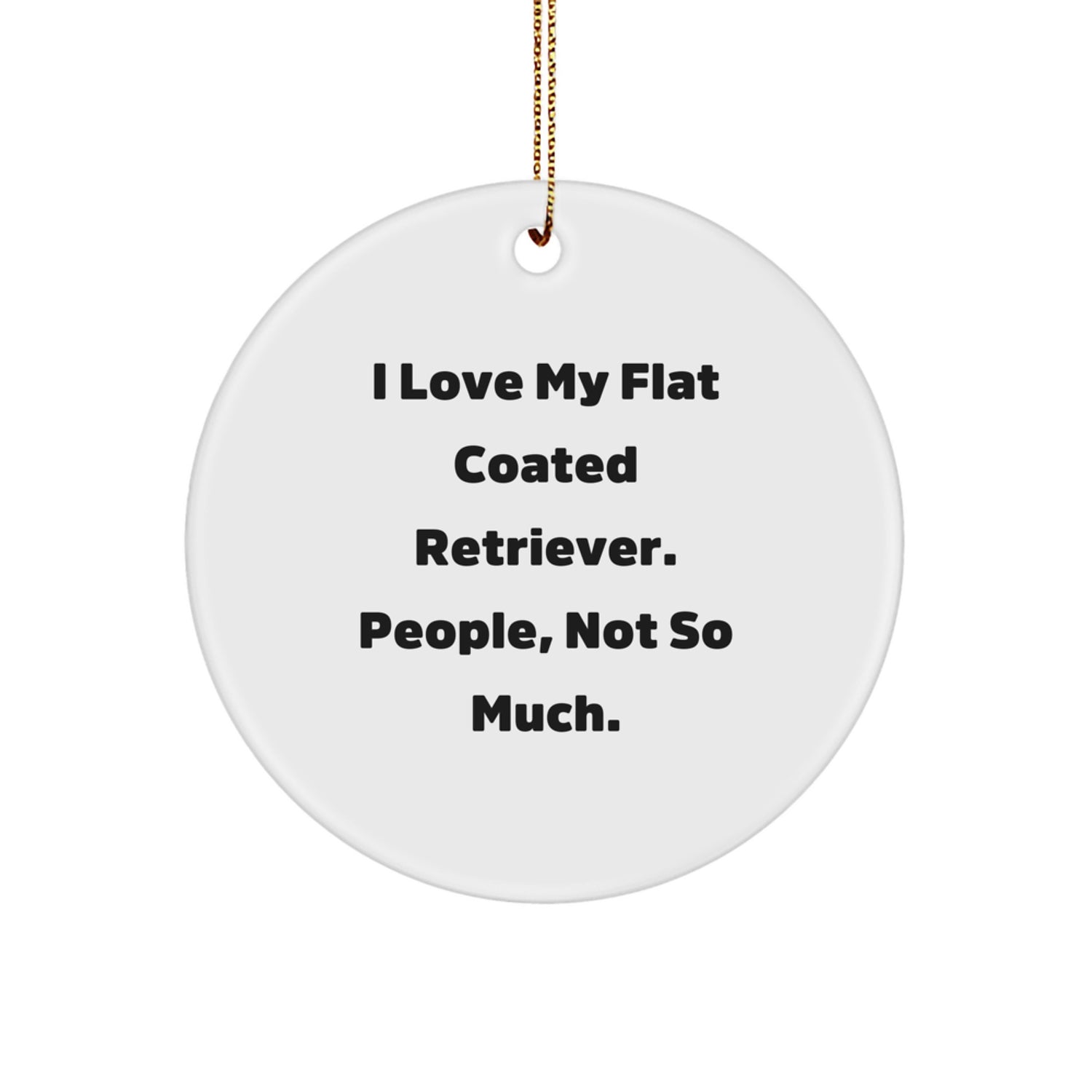 Flat Coated Retriever Dog Lover Christmas Circle Ornament Funny Quote Gifts from Friends for Family Members - Image 1
