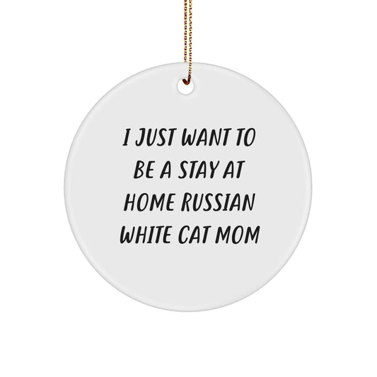 Russian White Cat Mom Christmas Ornament Gifts from Friends for Russian White Cat Lovers - Image 1