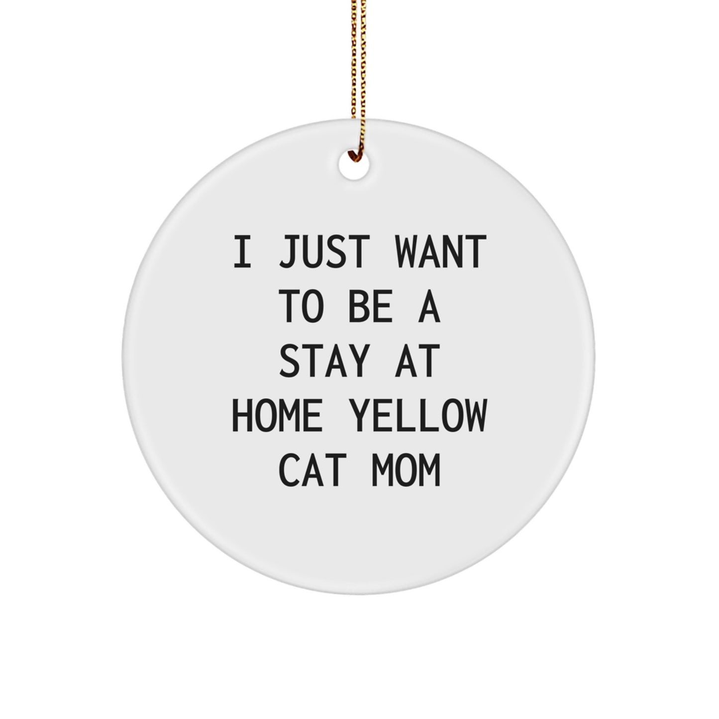 Funny Yellow Cat Mom Christmas Circle Ornament Gifts from Friends for Family - Image 1