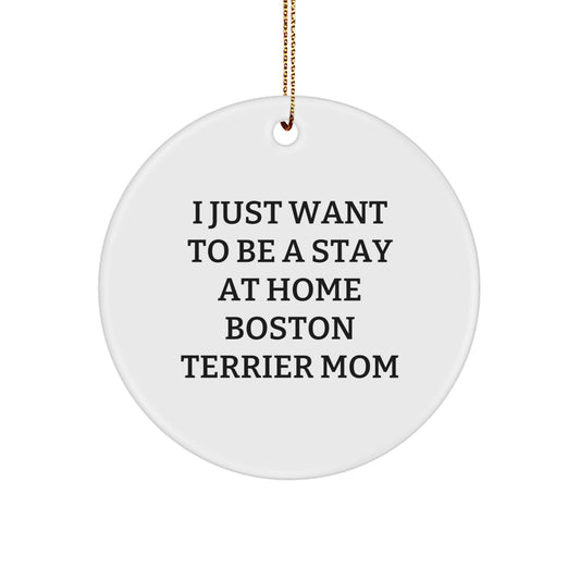 Funny Boston Terrier Dog Mom Gifts from Friends and Family for Christmas Unique Ornaments - Image 1