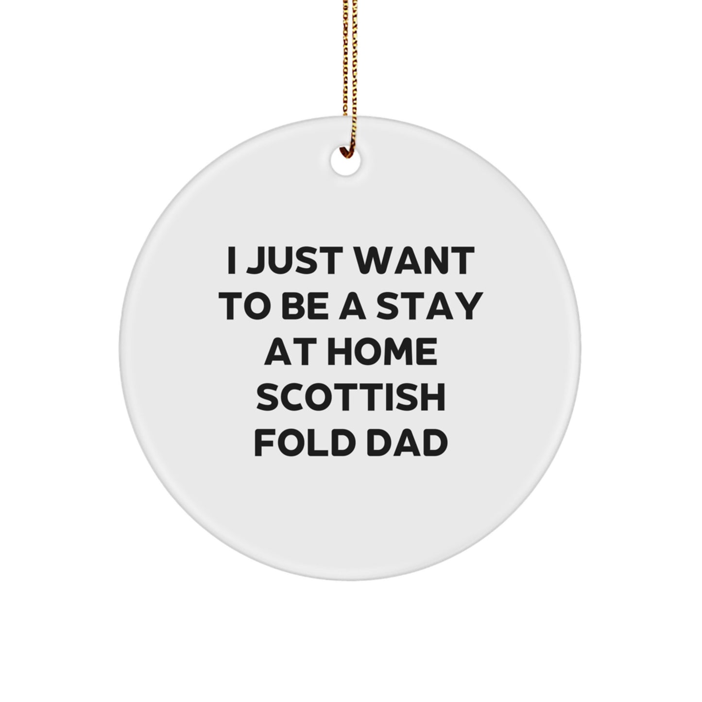 Funny Scottish Fold Cat Circle Ornament Gifts from Men to Friends for Christmas - Image 1