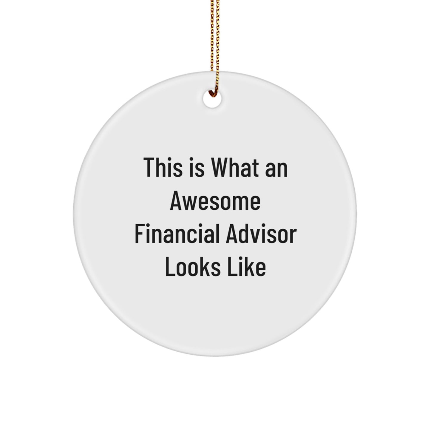 Funny Financial Advisor Gifts from Friends, Circle Ornament This Is 'What An Awesome Financial Advisor Looks Like', Unique Christmas Decorations for Men, Women, Coworkers, Family - Image 1