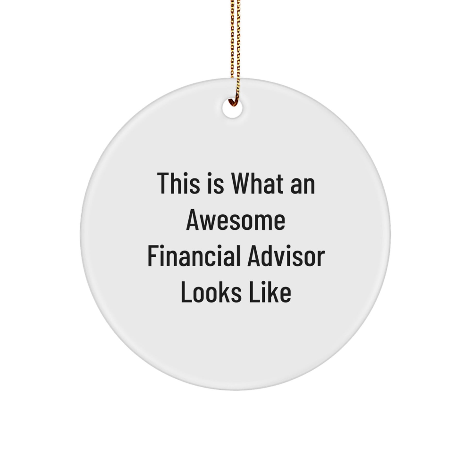 Funny Financial Advisor Gifts from Friends, Circle Ornament This Is 'What An Awesome Financial Advisor Looks Like', Unique Christmas Decorations for Men, Women, Coworkers, Family - Image 1