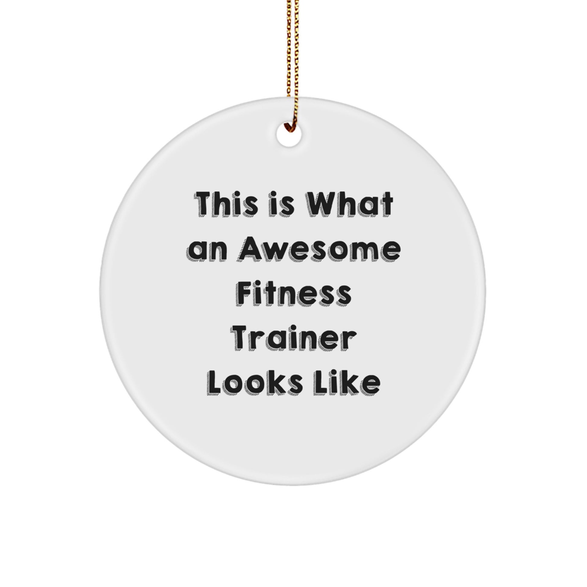 Funny Fitness Trainer Gifts for Men from Friends, Christmas Unique Gifts for Fitness Enthusiast, Fitness Trainer Circle Ornament, Awesome - Image 1