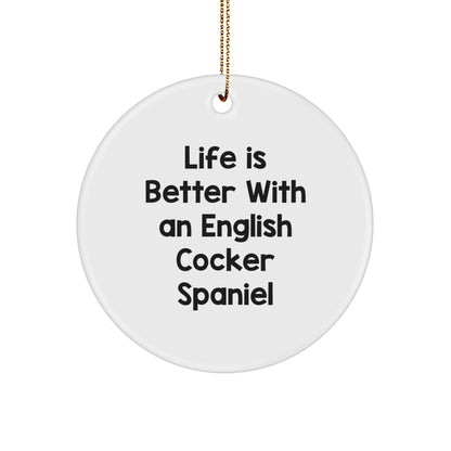 Funny English Cocker Spaniel Dog Circle Ornaments, Gifts from Family for Christmas Unique Gifts - Image 1