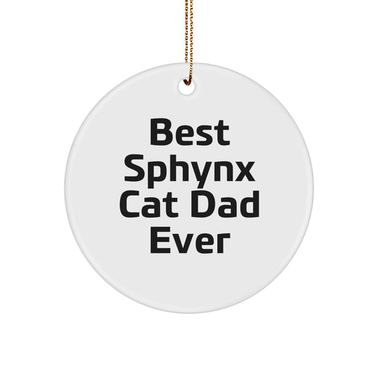 Funny Sphynx Cat Dad Christmas Unique Gift Circle Ornament, Gifts for Sphynx Cat Lovers from Best Cat Dad Ever - Image 1