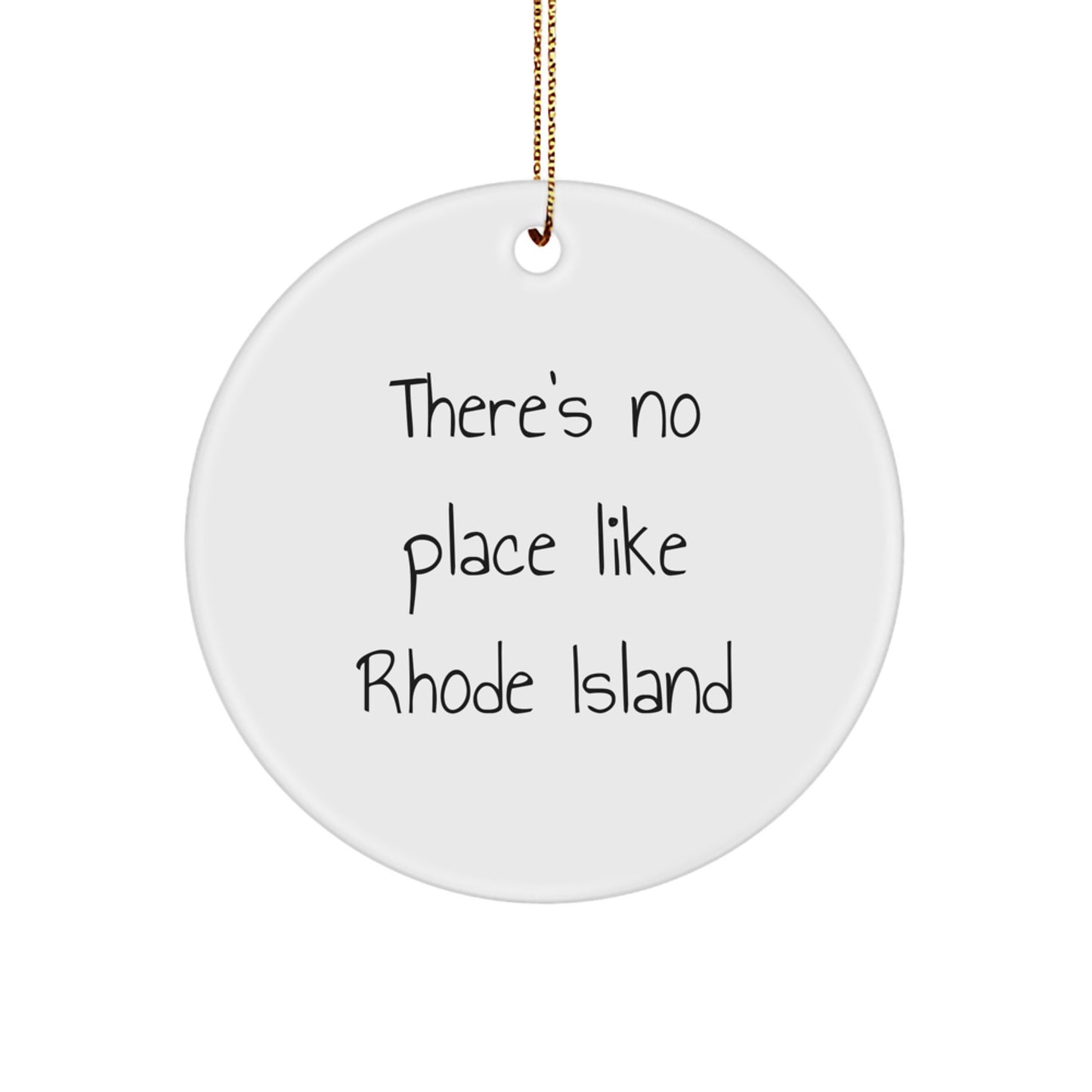 Rhode Island Circle Ornament Gifts from Friends and Family - There's No Place Like Rhode Island Christmas Unique Ornaments for Home Decor - Image 1