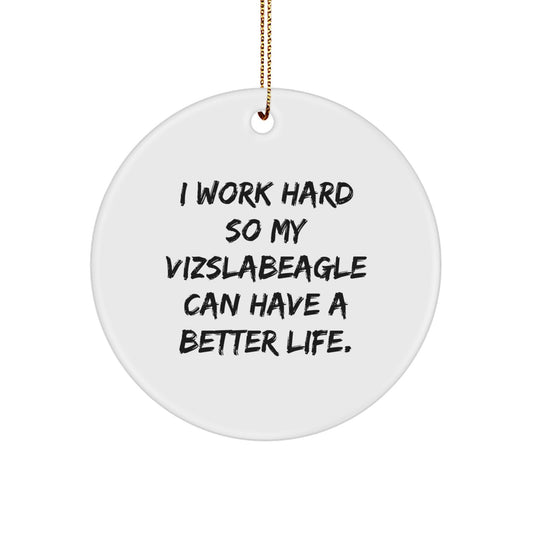 Vizsla Dog Lover Gifts from Family, Funny Circle Ornament for Christmas - Image 1