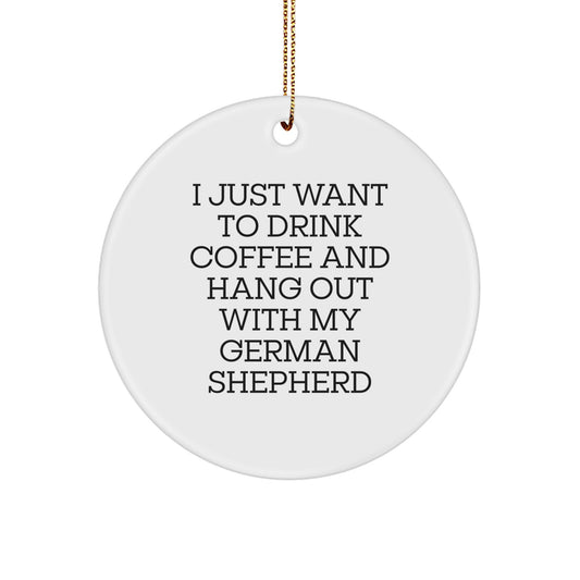 Funny German Shepherd Dog Gifts from Friends, German Shepherd Dog Circle Ornament for Men, Women, or Family, Christmas Unique Gifts - Image 1