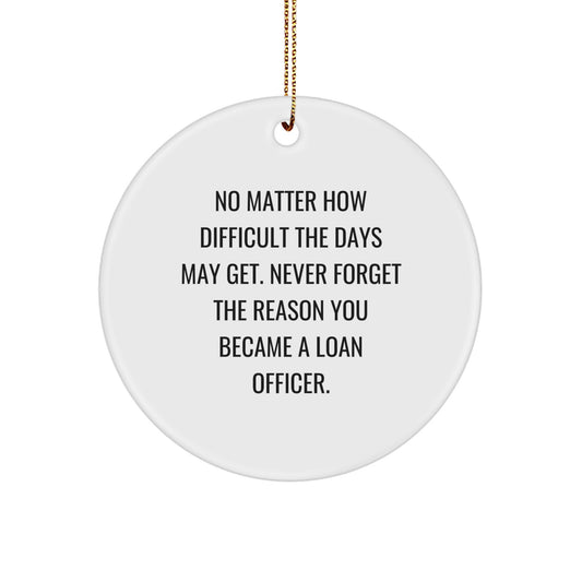 Funny Loan Officer Gifts from Friends - Inspirational Christmas Circle Ornament for Loan Officer Men - Never Forget the Reason You Became a Loan Officer - Image 1
