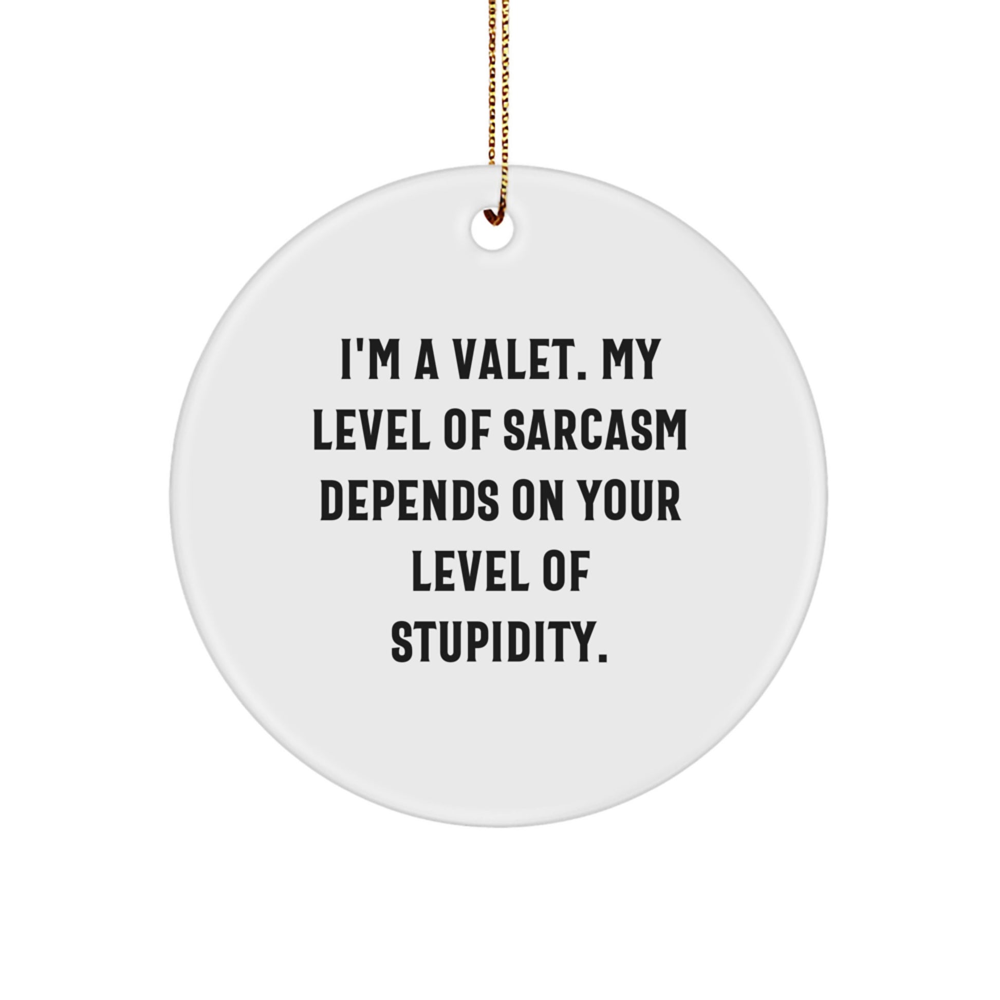 Funny Valet Gifts Circle Ornament for Valet from Friends, Christmas Unique Gifts for Men, Women, Coworkers, Family, Circle Ornaments, Valet Quotes, Sarcastic Gifts - Image 1
