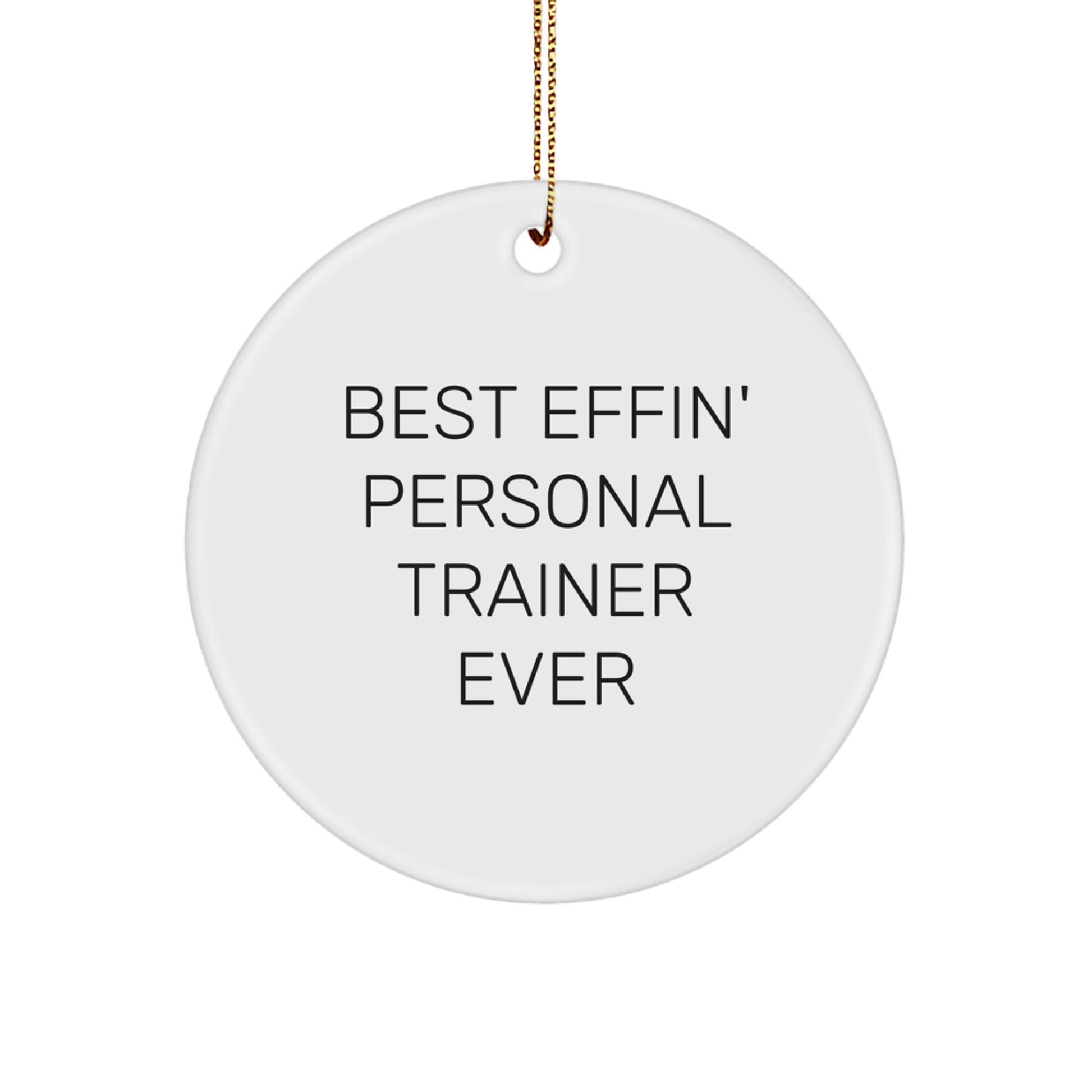 Funny Personal Trainer Gifts from Friends for Christmas Unique Circle Ornament Best Effin' Personal Trainer Ever - Image 1