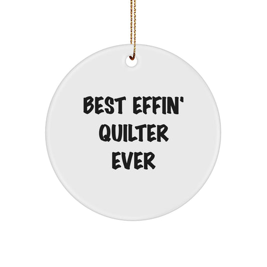 Funny Quilter Circle Ornament Gifts from Men to Quilter Friends for Christmas - Image 1