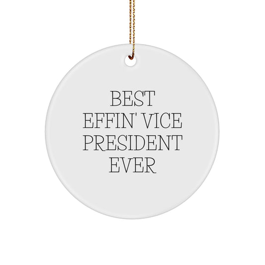 Funny Vice President Circle Ornament Gifts from Friends, Unique Christmas Ornaments for Vice President, Circle Ornament Quote - Image 1