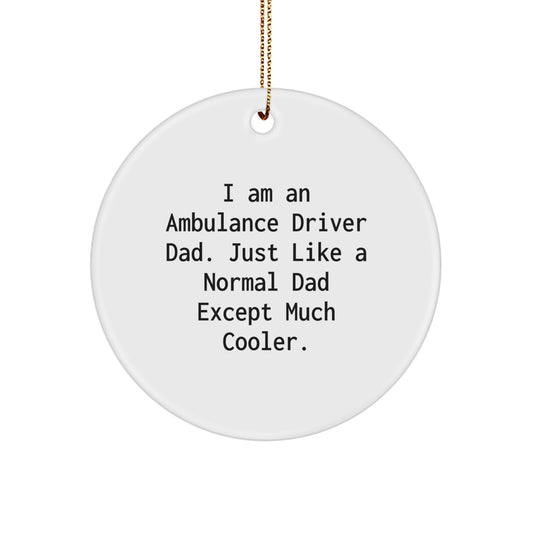 Ambulance Driver Dad Gifts, Funny Circle Ornament for Ambulance Driver Men, Gifts from Family for Ambulance Driver Christmas Unique Gifts - Image 1