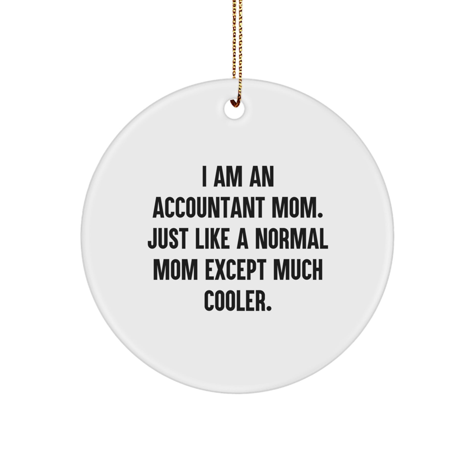 Funny Accountant Gifts for Mom, I Am An Accountant Mom, Circle Ornament Christmas Unique Presents from Family - Image 1