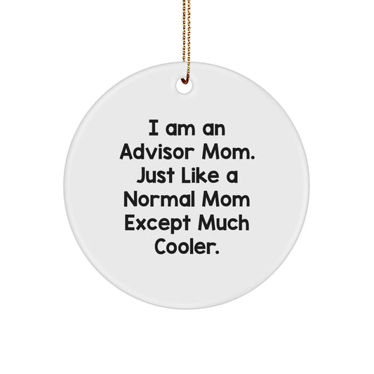 Gifts from Family, Friends, or Coworkers to Advisor, Funny Circle Ornament, Christmas Unique Gifts for Advisors - Image 1