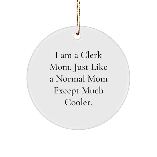 Funny Clerk Mom Gifts from Friends for Women Circle Ornament - Image 1
