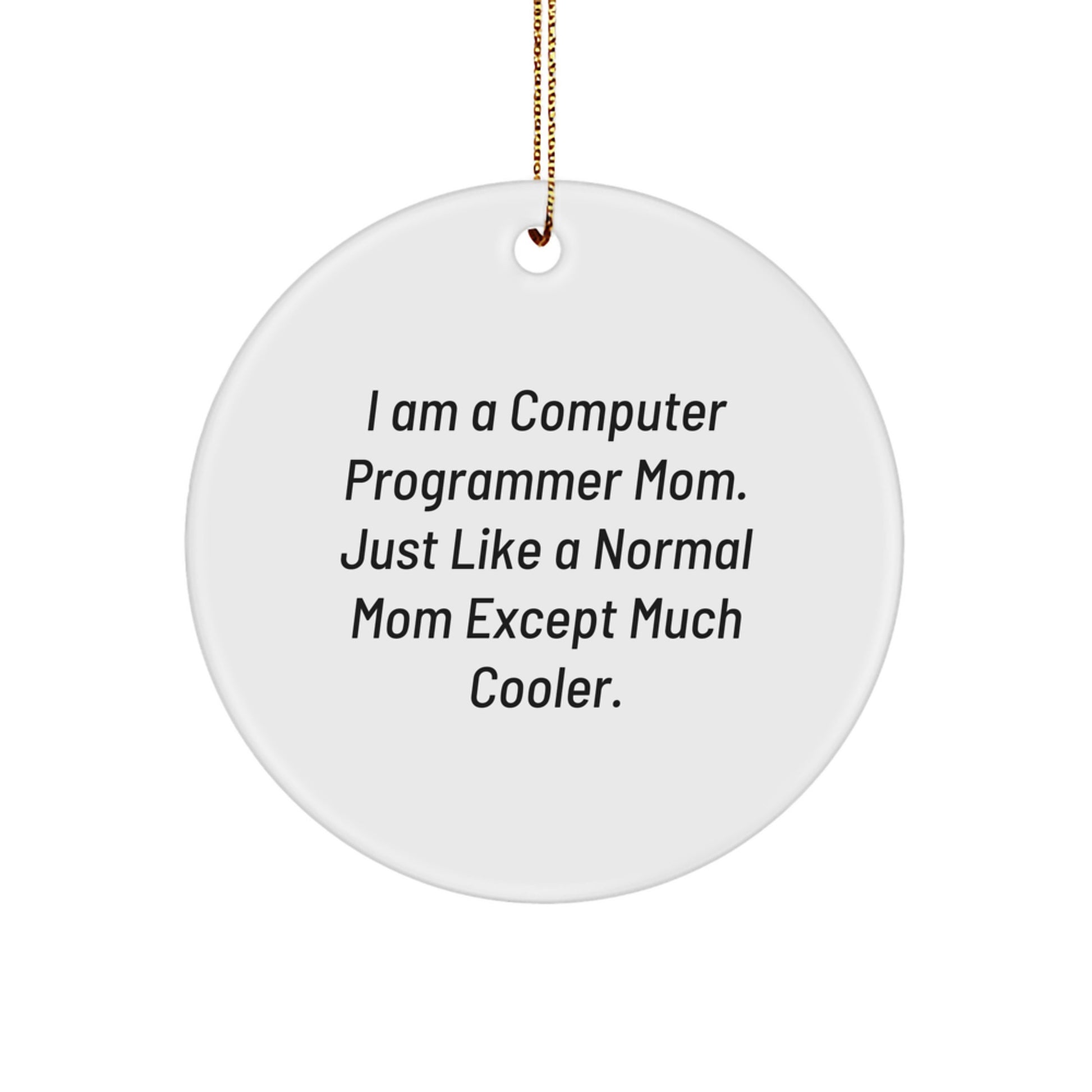 Funny Computer Programmer Mom Gifts for Computer Programmer Friends, Circle Ornament Christmas Unique Gifts from Mom to Computer Programmer Family - Image 1