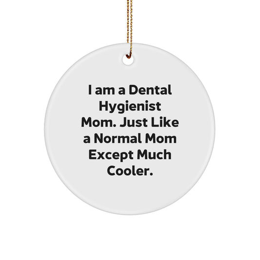 Dental Hygienist Mom Gifts, Funny Circle Ornaments for Christmas, Gifts from Mom to Dental Hygienist Friends and Family - Image 1