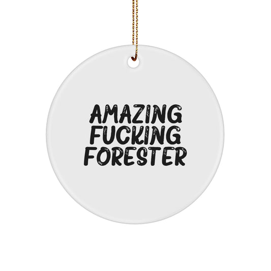 Funny Forester Christmas Circle Ornament Gifts from Family Friends for Forester - Image 1