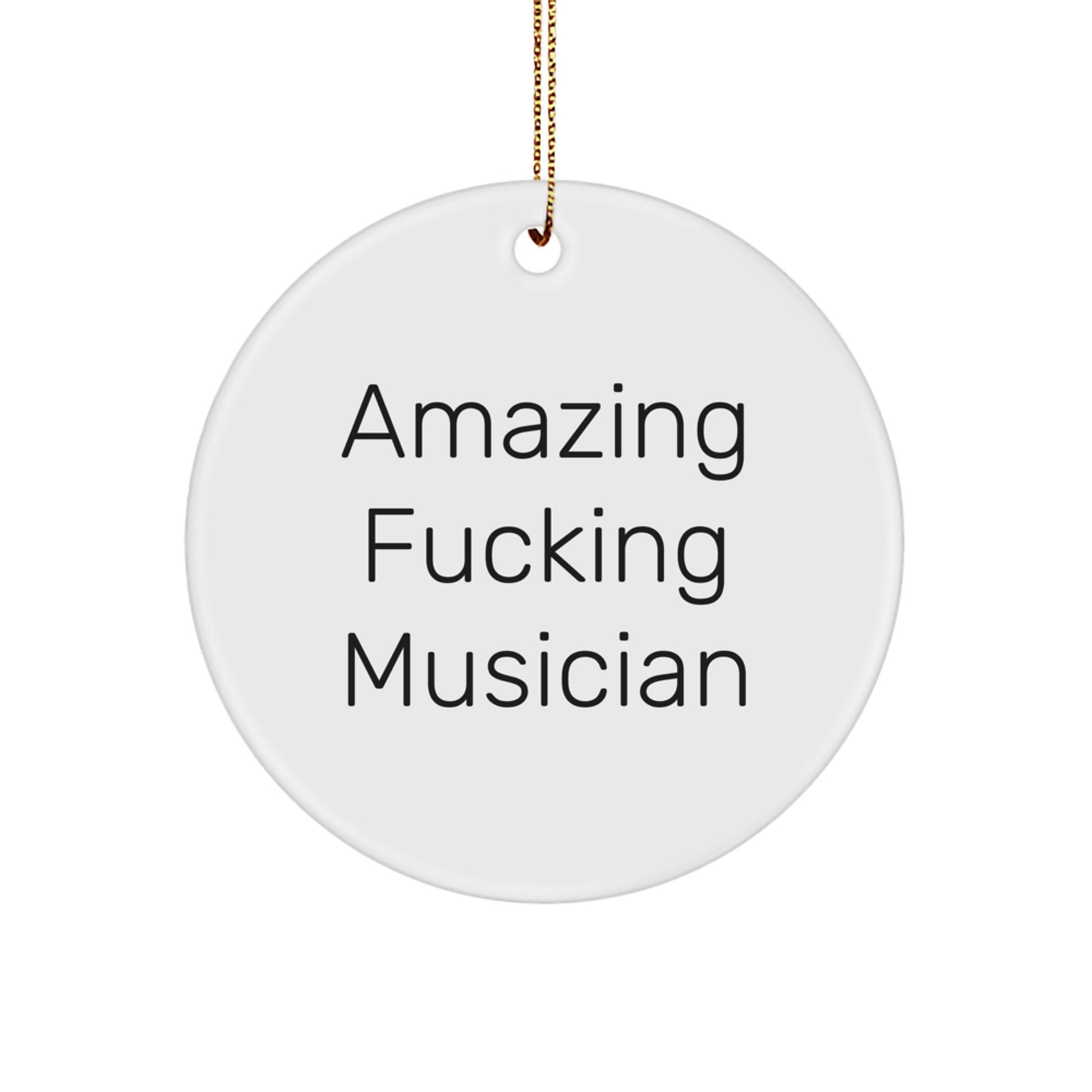 Funny Musician Christmas Unique Gifts from Friends for Musicians Unique Circle Ornament - Image 1