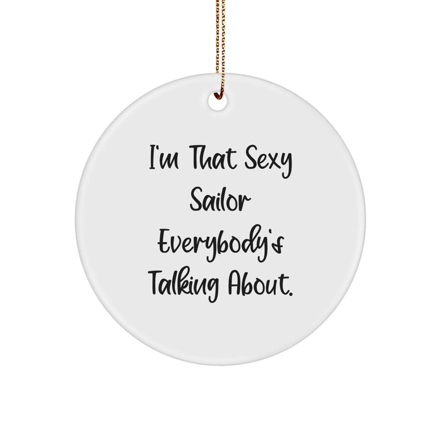 Funny Sailor Circle Ornament Gifts from Friends for Sailor Men at Christmas Unique - Image 1