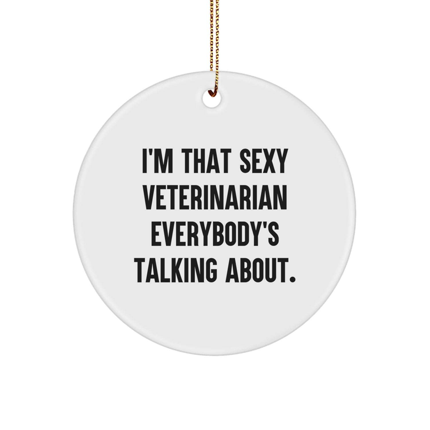 Funny Veterinarian Gifts for Men - Unique Circle Ornament with 'I'm That Sexy Veterinarian Everybody's Talking About.' Quote - Christmas Unique Gifts from Friends or Family - Image 1