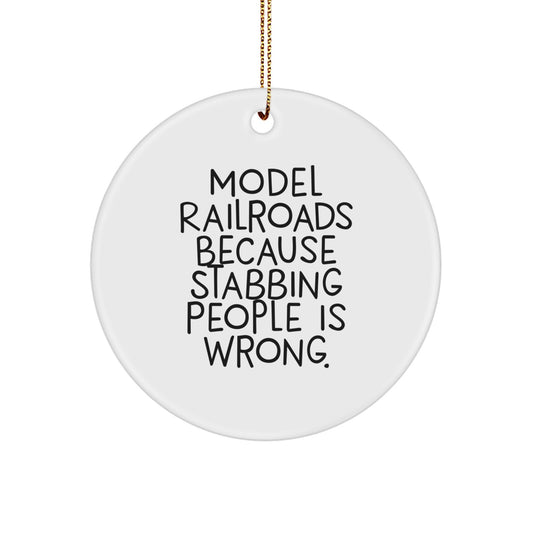 Funny Model Railroads Circle Ornament Gifts from Friends for Christmas Decorations - Image 1