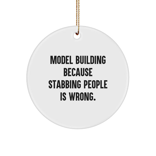 Funny Model Building Circle Ornament Gift for Model Building Enthusiasts, Gifts from Friends and Family, Christmas Unique Gifts - Image 1