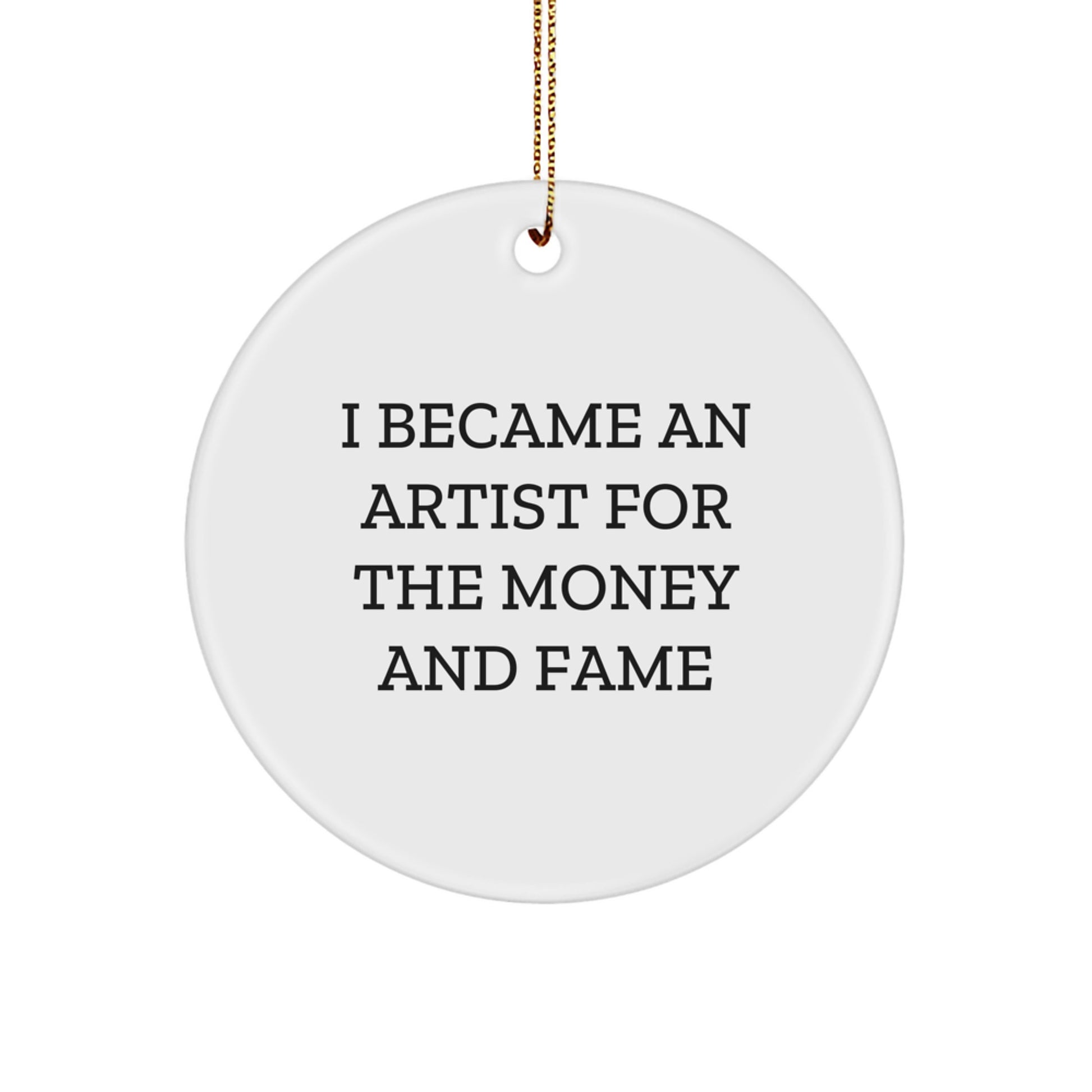 Funny Artist Gifts from Friends, Unique Circle Ornament for Artist Men, Christmas Unique Gifts for Artist Friends - Image 1