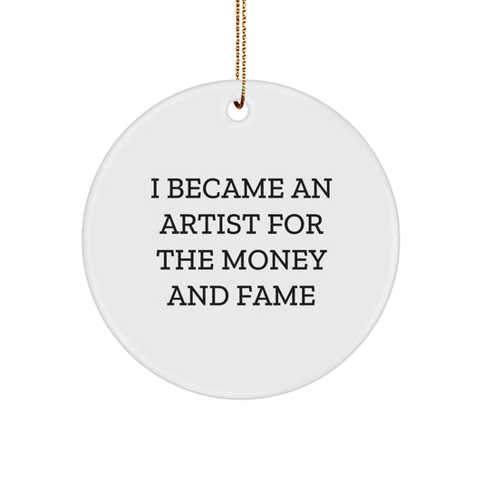 Funny Artist Gifts from Friends, Unique Circle Ornament for Artist Men, Christmas Unique Gifts for Artist Friends - Image 1