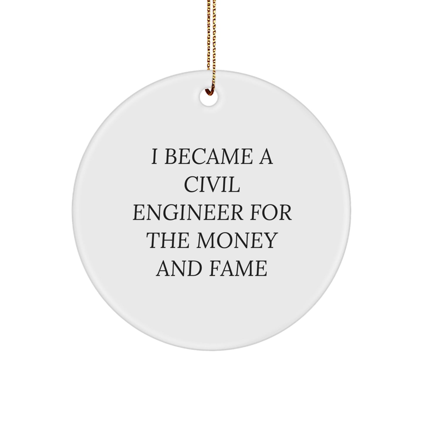 Civil Engineer Gifts for Him from Friends - Funny Quote Christmas Unique Ornaments for Office Decorations - Image 1