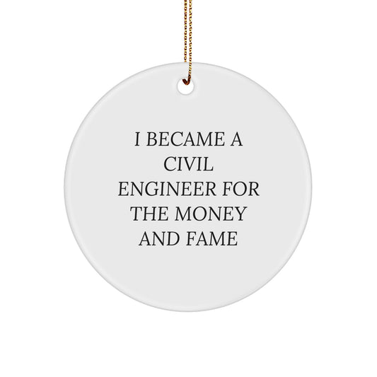 Civil Engineer Gifts for Him from Friends - Funny Quote Christmas Unique Ornaments for Office Decorations - Image 1