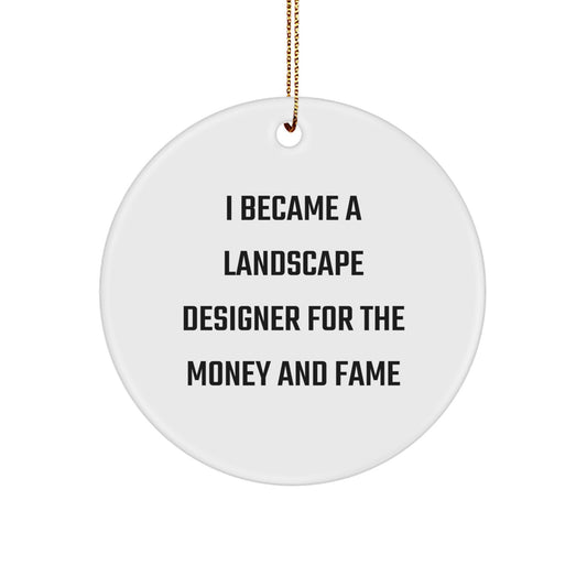 Funny Landscape Designer Circle Ornament Gifts for Men Women Friends Family from Loved Ones this Christmas Season - Image 1