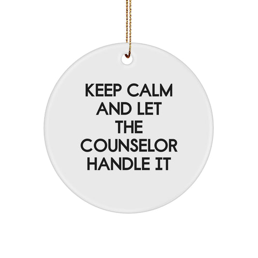 Funny Counselor Christmas Circle Ornament Gifts from Friends for Counselor - Image 1