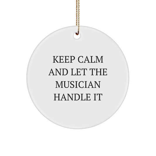 Funny Musician Christmas Circle Ornament Gifts from Friends to Musician Men - Image 1