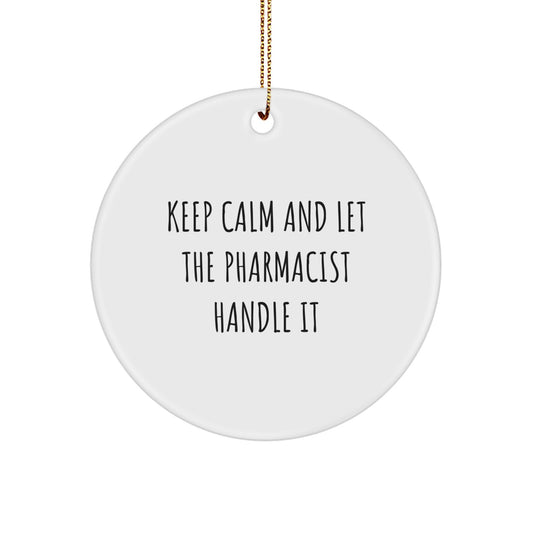 Pharmacist Inspired Gifts from Friends and Family - Funny Circle Ornament for Christmas Unique Gifts - Image 1