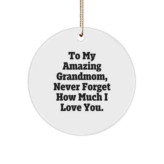 Gifts from Family to My Amazing Grandmom, Never Forget How Much I Love You. - Cute Circle Ornament for Grandmom - Image 1