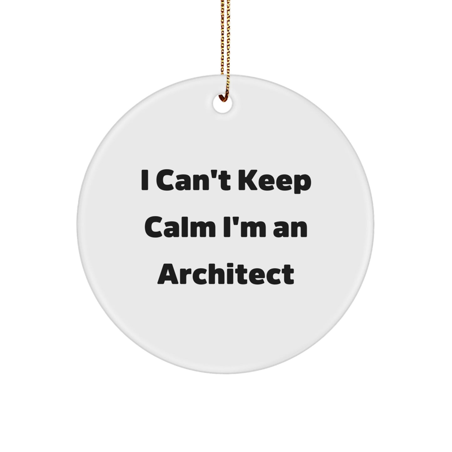Funny Architect Christmas Unique Gifts from Friends for Men - I'm An Architect Circle Ornament - Image 1
