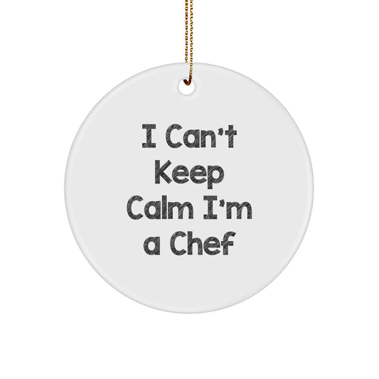 Funny I'm a Chef Circle Ornament, Christmas Unique Gifts for Chef, Funny Chef Gifts from Friends and Family - Image 1