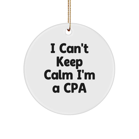 Funny CPA Gifts, Christmas Circle Ornament I'm A Cpa, Unique Gifts from Friends to Cpas - Image 1