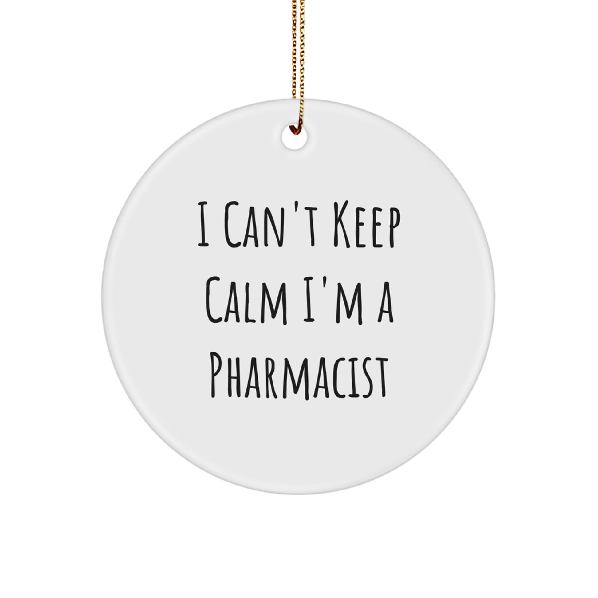 Funny Pharmacist Gifts for Men, I'm A Pharmacist Christmas Circle Ornament, Unique Pharmacy Decorations for Coworkers - Image 1