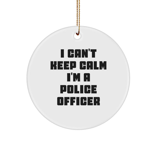 Funny Police Officer Circle Ornament Gifts from Friends or Family Members for Christmas Unique Decorations - Image 1