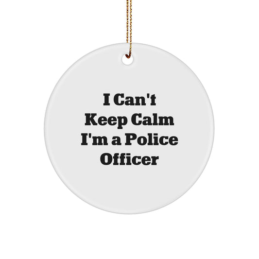 Funny Police Officer Gifts for Men, I'm A Police Officer Circle Ornament - Perfect for Christmas Unique Gifts from Family - Image 1