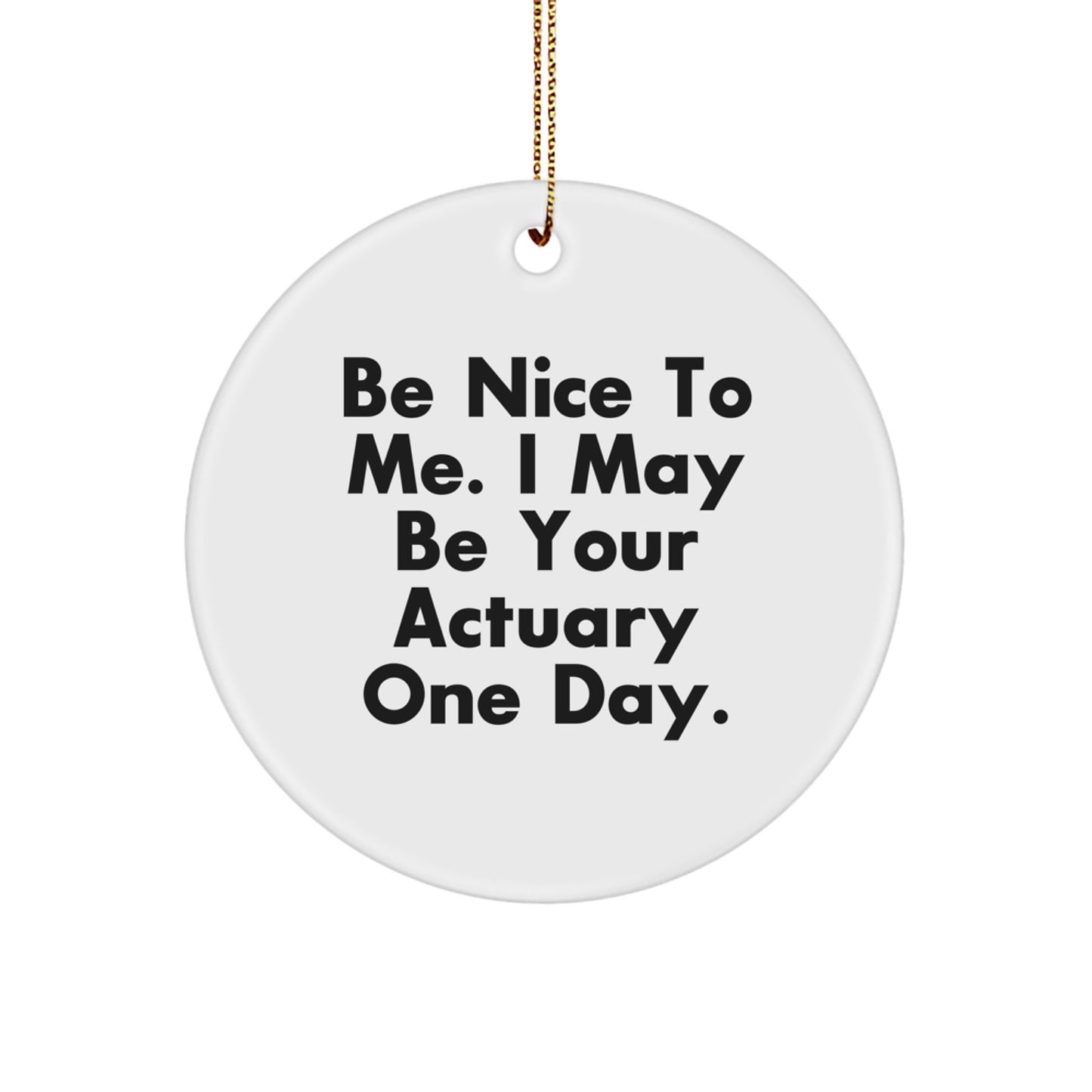 Funny Actuary Gifts for Friends, Unique Circle Ornament from Men to Actuary Coworkers - Image 1