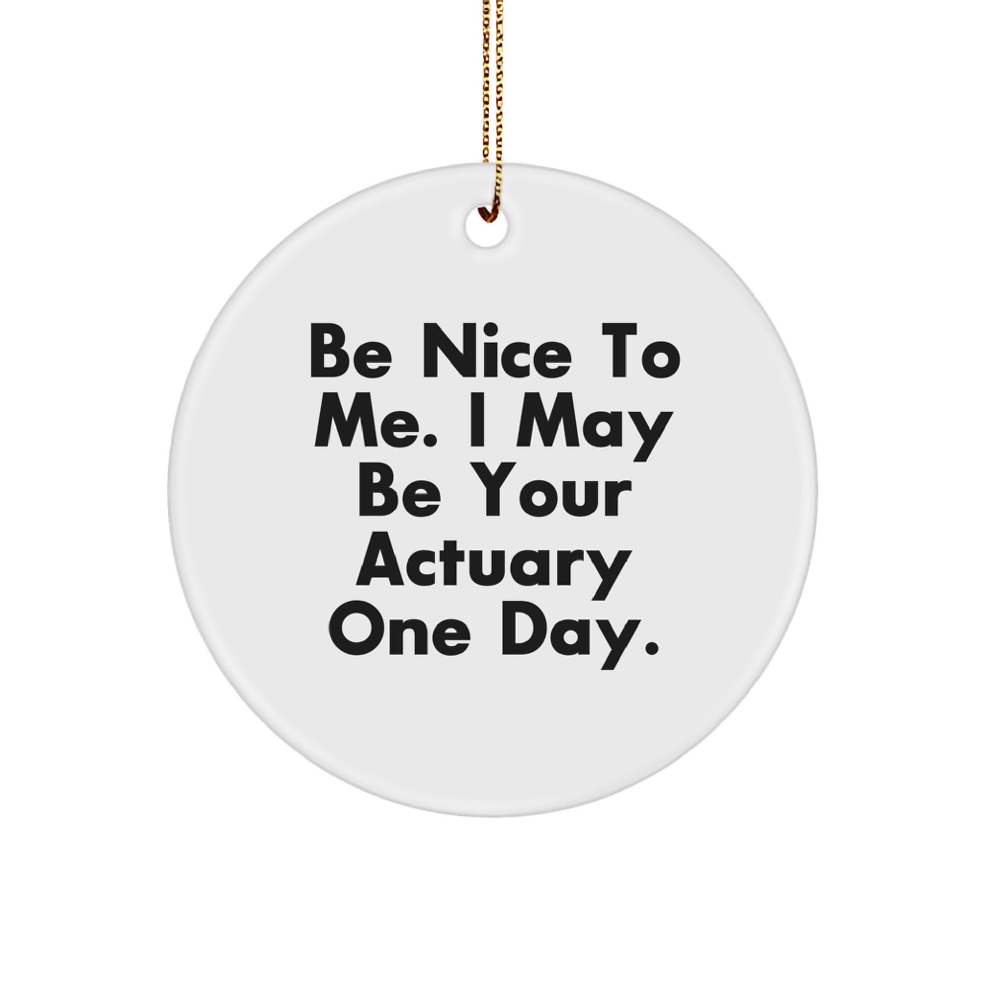 Funny Actuary Gifts for Friends, Unique Circle Ornament from Men to Actuary Coworkers - Image 1