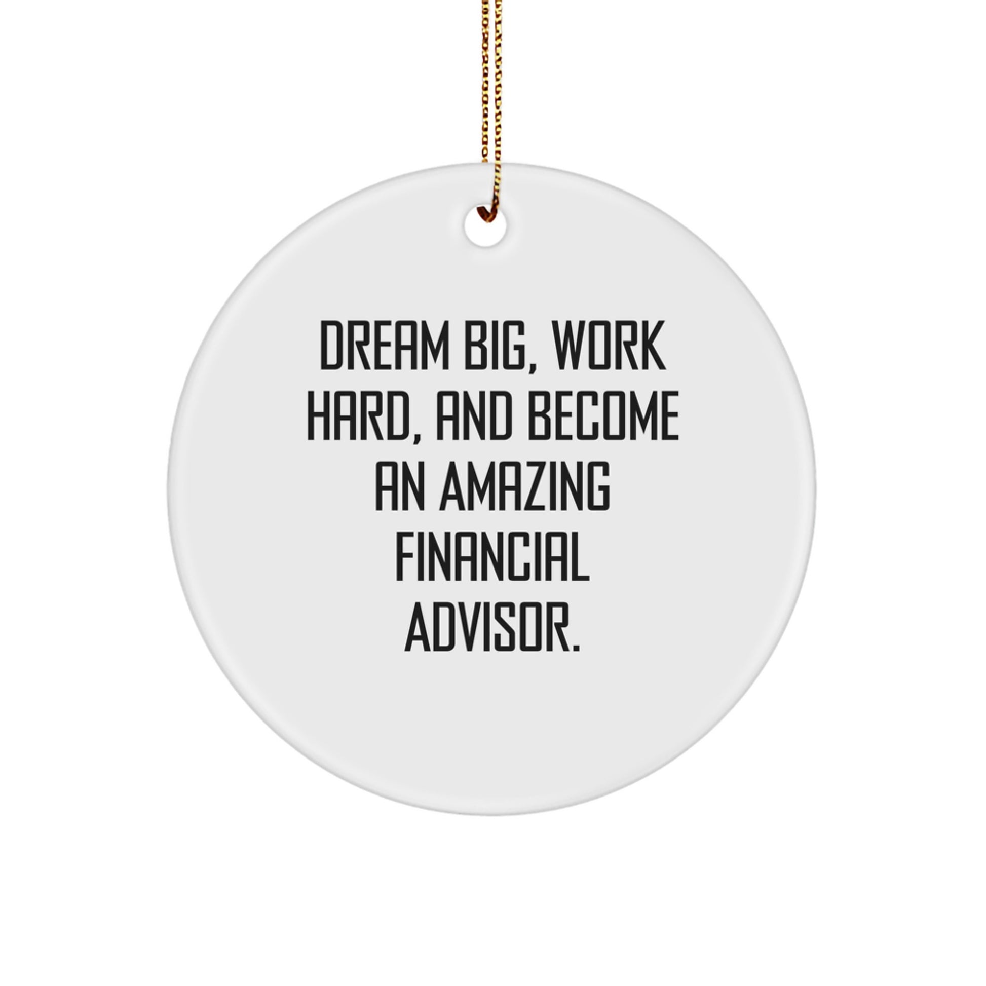 Inspiring Financial Advisor Gifts for Men Women Friends Family - Become Amazing with 'Dream Big' Motivational Circle Ornament, Christmas Unique Decor - Image 1